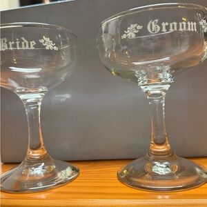 Pristine Bride and Groom Toasting Set